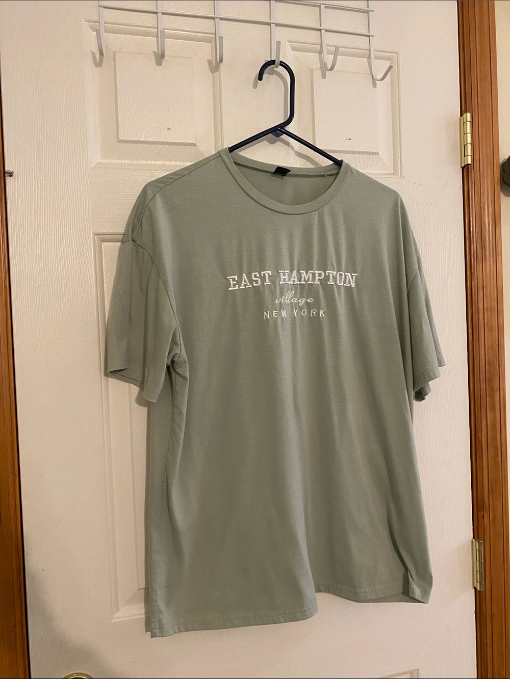 SHEIN Sage Green East Hampton Graphic Tee Shirt